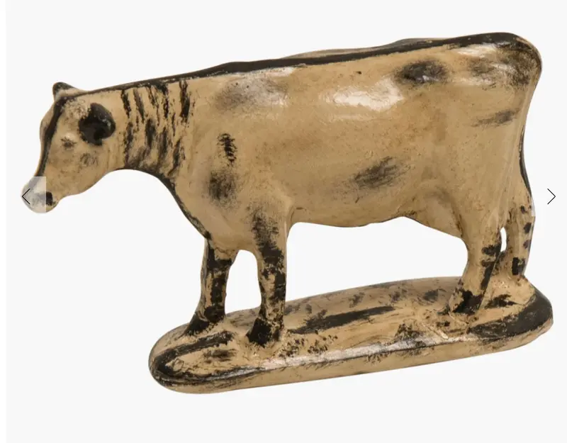 Distressed Resin Holstein Cow Figurine – 3" X 2.5" Farm Decor 1