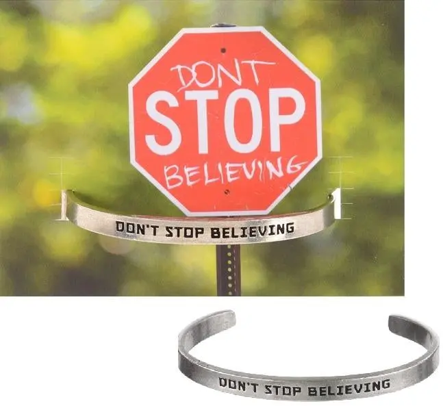 Don’T Stop Believing Encouraging Cuff Bracelet 1