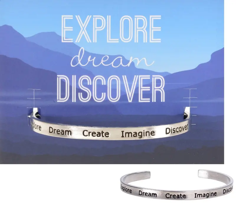 Dream • Explore • Create Motivational Cuff Bracelet 1