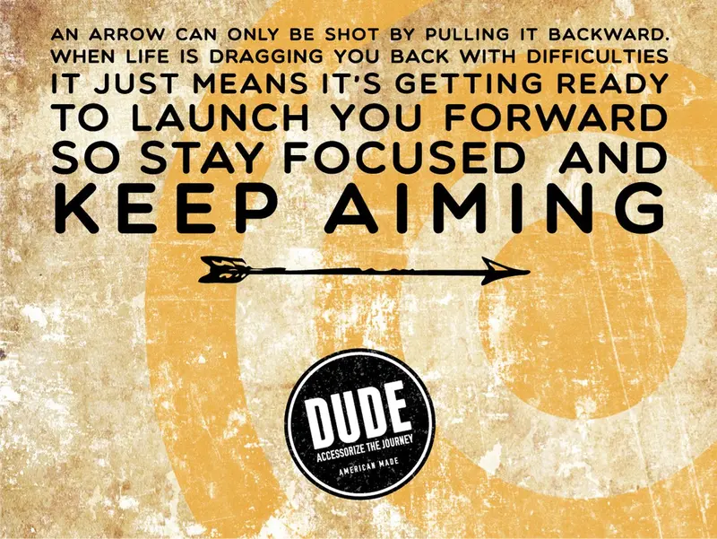 'Dude Cuff' Inspirational Quote Bracelet – 'Keep Aiming' 1