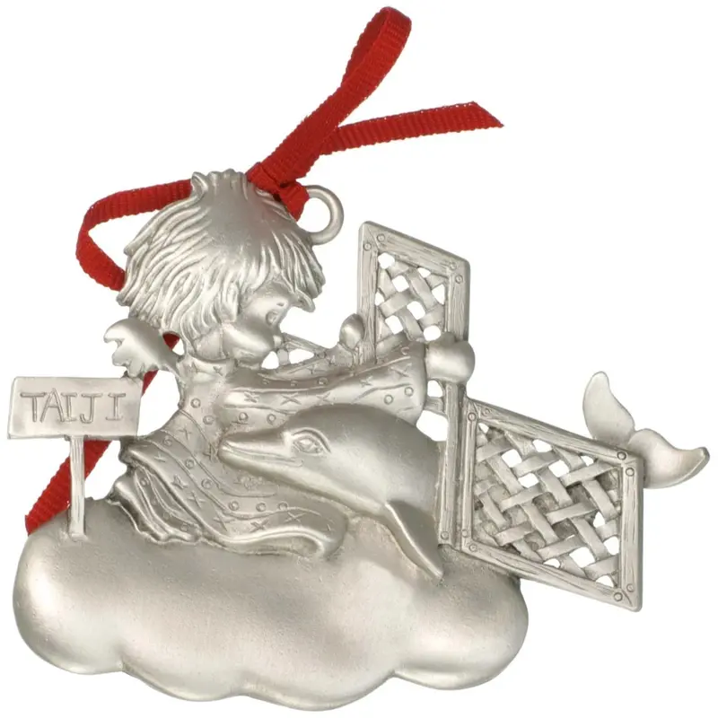 Eco-Friendly Dolphin Christmas Ornament In Pewter 1