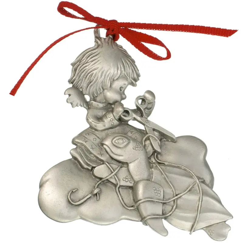 Eco-Friendly Sea Turtle Christmas Ornament In Pewter – Ocean Angel Series 1