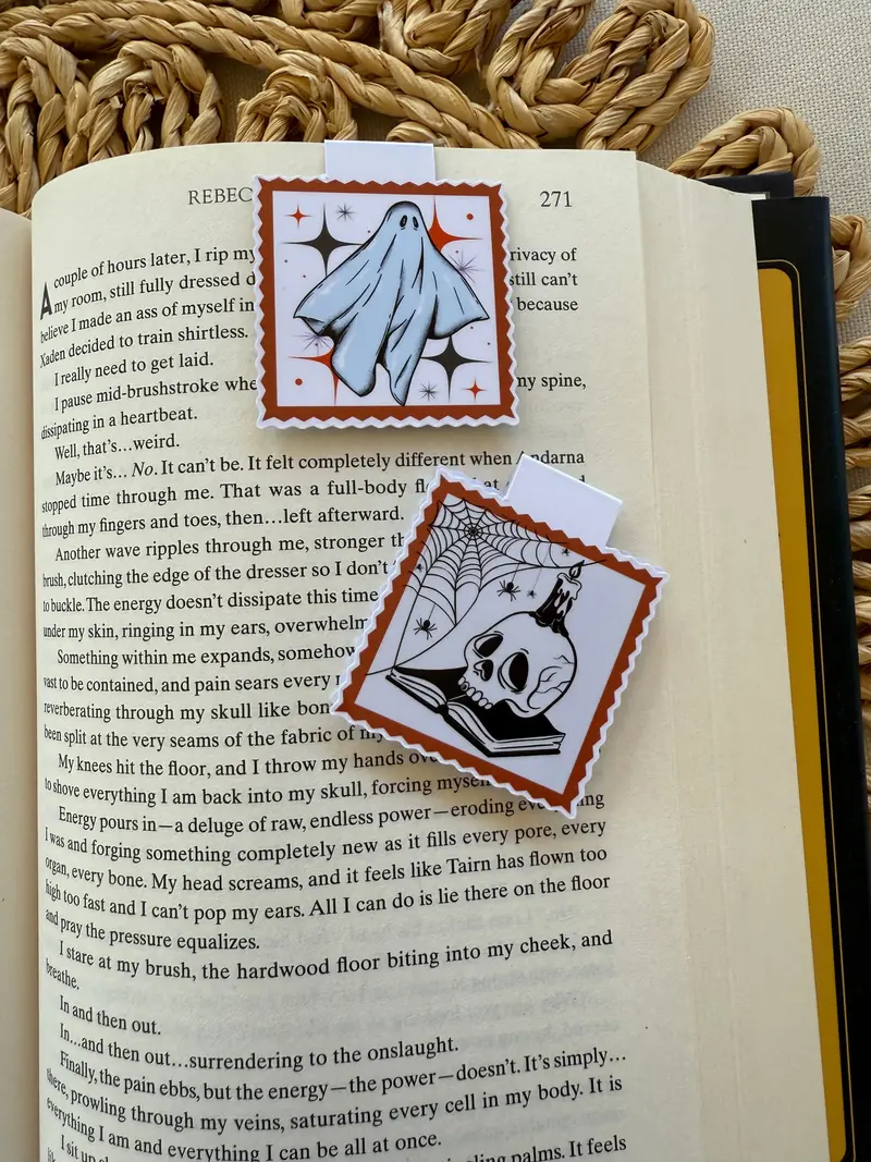 Eerie Halloween Stamp Magnetic Bookmark 1
