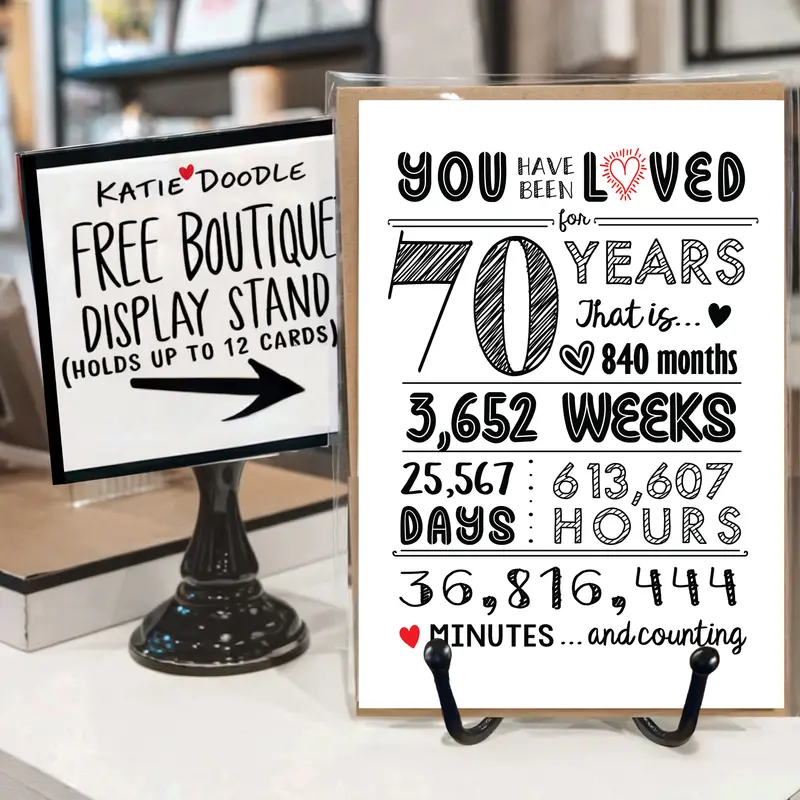 Elegant 70Th Birthday Or Milestone Anniversary Card – Katie Doodle 1