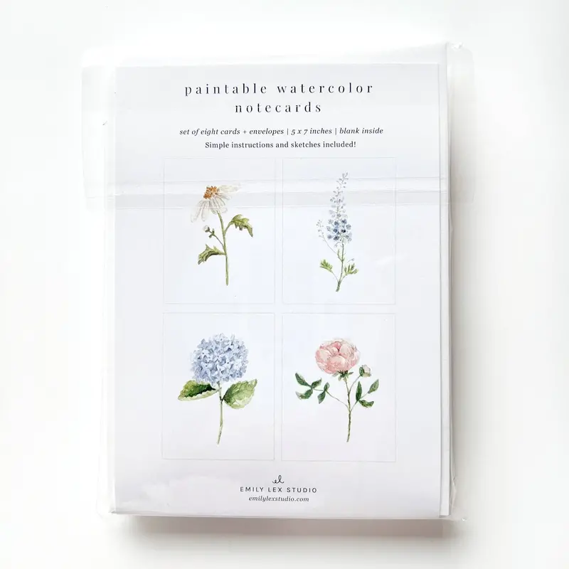 Emily Lex Studio Garden Flowers Paintable Card Set 1