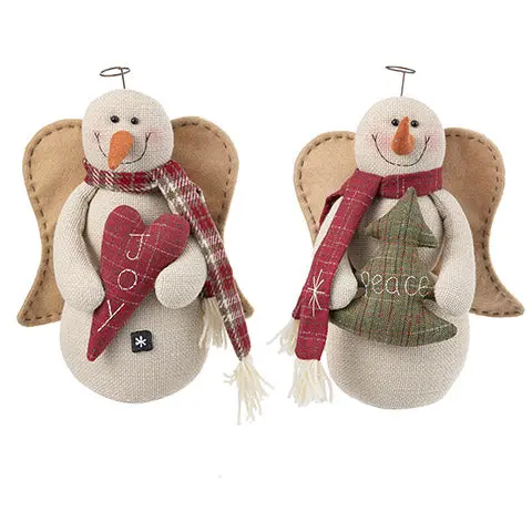 Fabric Snowman Ornament With Tree Or Heart Accent – 14.96 Inches 1