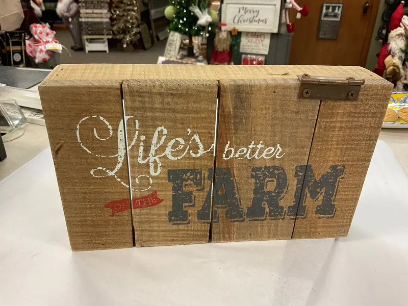 Farm Life Wall Art – Wooden Crate Sign With Rustic Charm 1