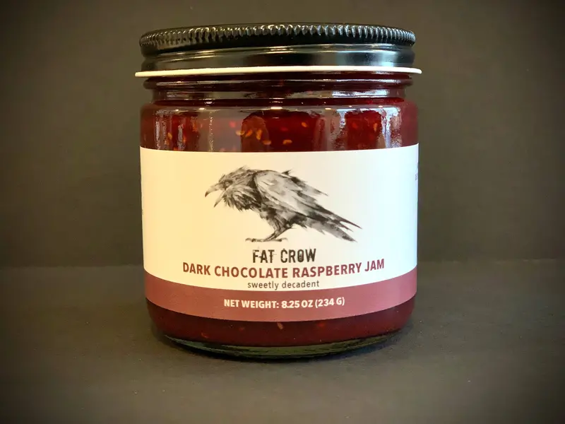 Fat Crow Gourmet Dark Chocolate Raspberry Jam – 8.25 Oz Decadent Spread 1