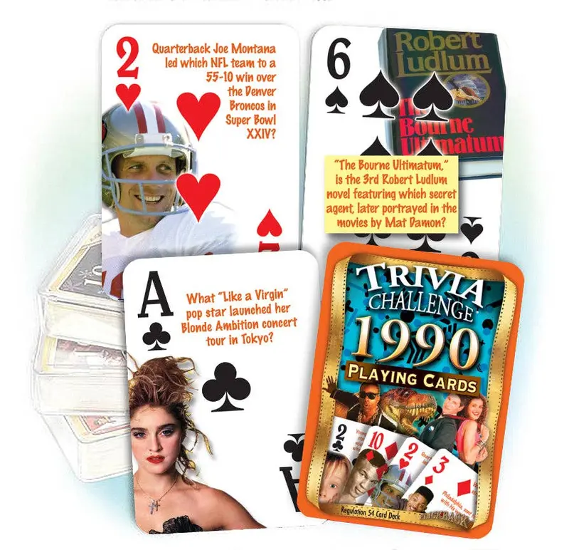 Flickback 1990 Trivia Playing Cards – Nostalgic Birthday Or Milestone Anniversary Gift 1