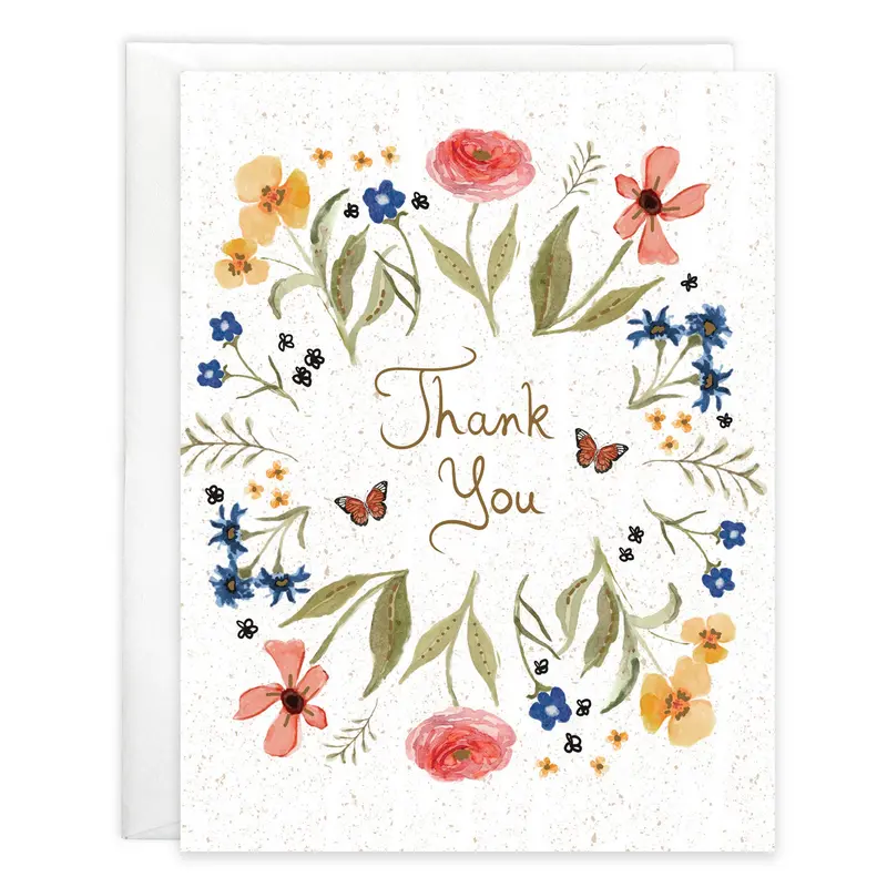 Floral Thank You Card With All-Over Bloom Design By Gina B Designs 1