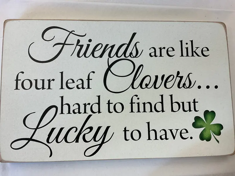 Four-Leaf Clover Friendship Decor – Handcrafted Rustic Wall Sign 1