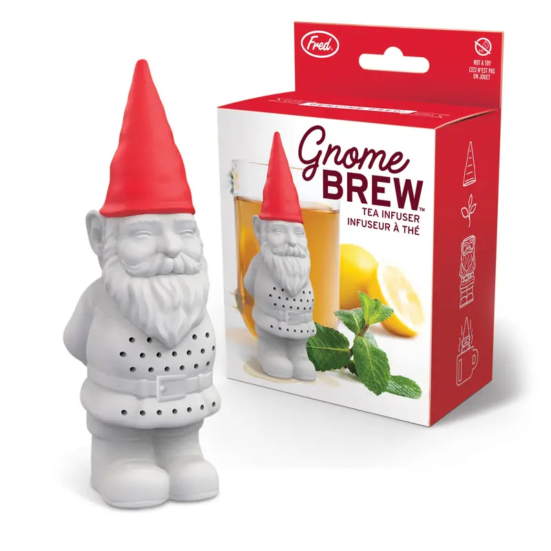 Fred & Friends Gnome Brew – Garden Gnome Tea Infuser With Cast-Iron Detailing 1