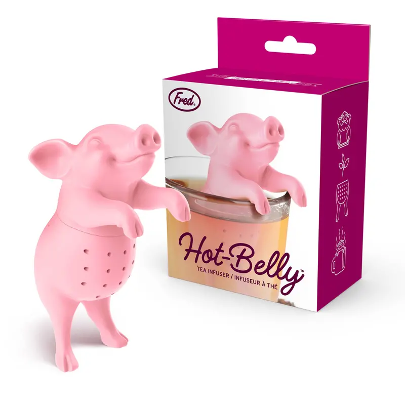 Fred & Friends Hot Belly – Porcine-Themed Stainless Steel Tea Infuser With Heat-Resistant Handle 1