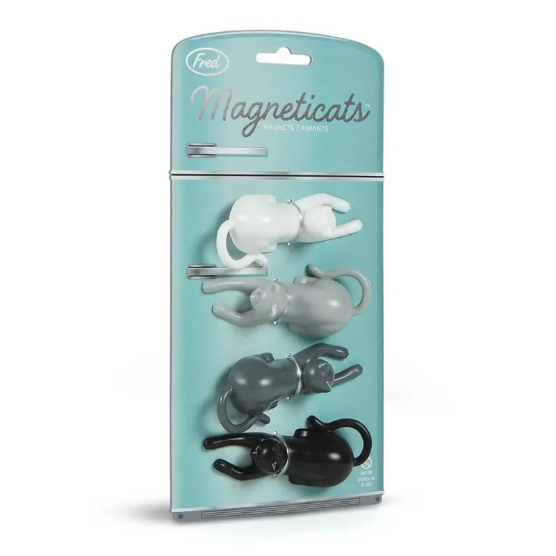Fred & Friends Magneticats – Set Of 4 Adorable Cat-Shaped Refrigerator Magnets 1