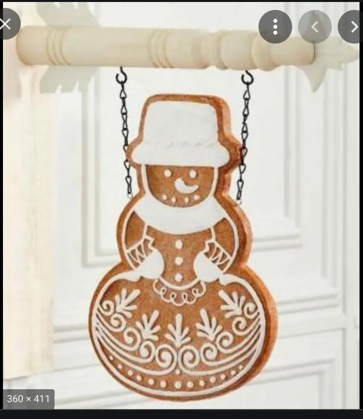 Frosted Gingerbread Snowman Arrow Sign – K&K Interiors Holiday Replacement 1