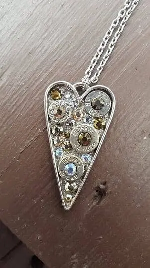 Gold And Silver Heart Bullet Pendant Necklace – Jill’S Jewels 1