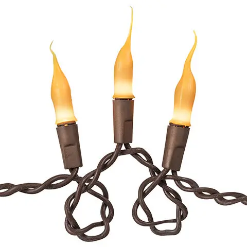 Golden Yellow Silicone Led String Lights – Brown Cord Design 1