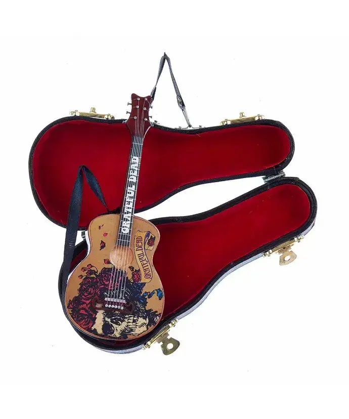 Grateful Dead Guitar Ornament With Black Case – Kurt S. Adler, 5.5" 1