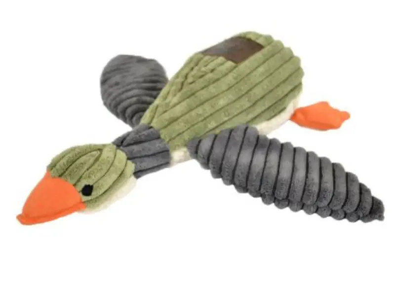 Green Mesh Duck Squeaker Toy – 12 Inch Soft Plush Pet Companion 1