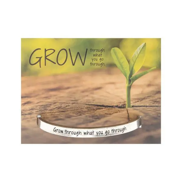 Growth-Focused Cuff Bracelet – 'Grow Through What You Go Through' 1