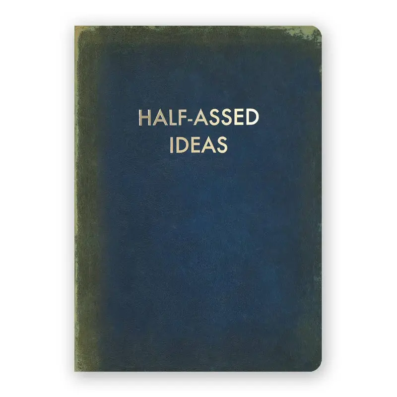 ‘Half-Assed Ideas’ Lined Journal – Medium Size By The Mincing Mockingbird 1