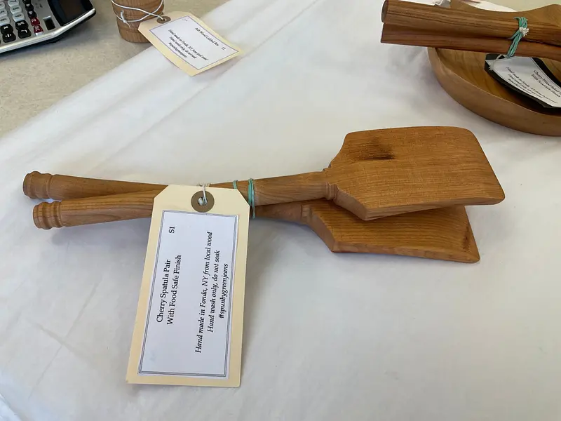 Handcrafted Solid Cherry Wood Spatula Pair – Upstate Ny Made 1