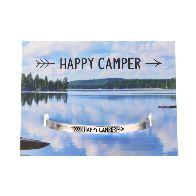 'Happy Camper' Motivational Quotable Cuff Bracelet 1