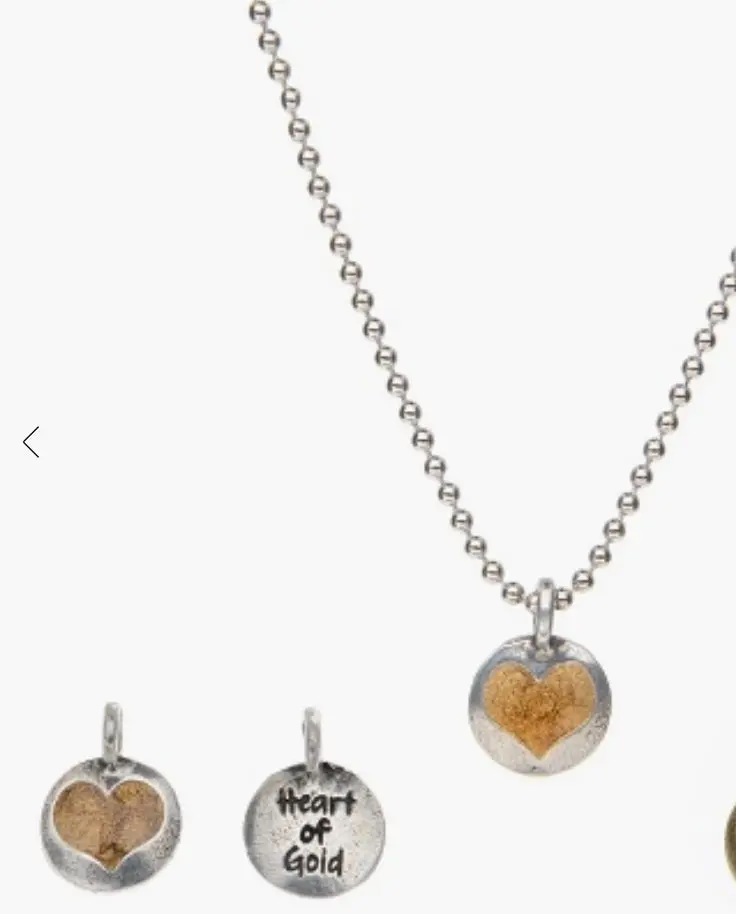 'Heart Of Gold' Charm Necklace – Sterling Silver Chain By Whitney Howard Designs 1