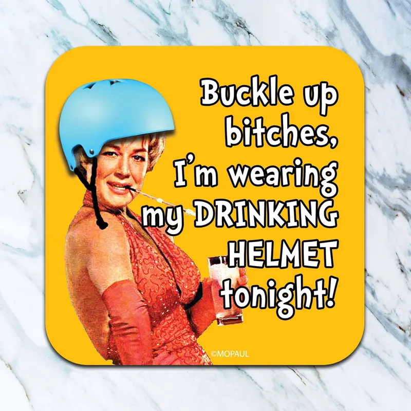 High Cotton Gifts Drinking Helmet Coaster – Novelty Bar Accessory 1