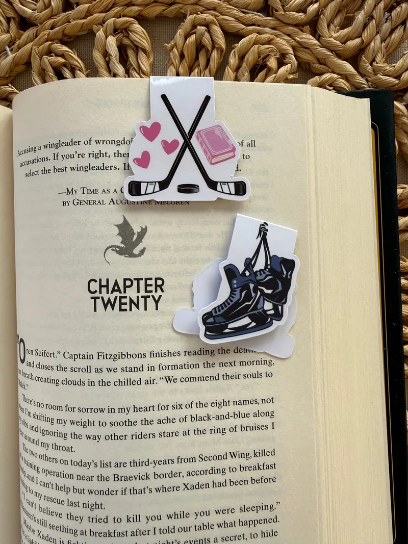 Hockey Romance-Themed Magnetic Bookmark 1