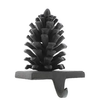 Homart Brown Cast Iron Pinecone Stocking Holder 1
