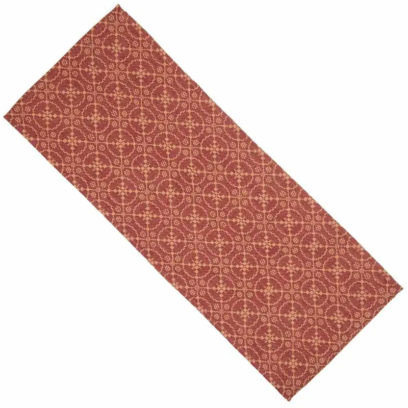 Home Collections By Raghu Marshfield Jacquard Table Runner – Barn Red 1
