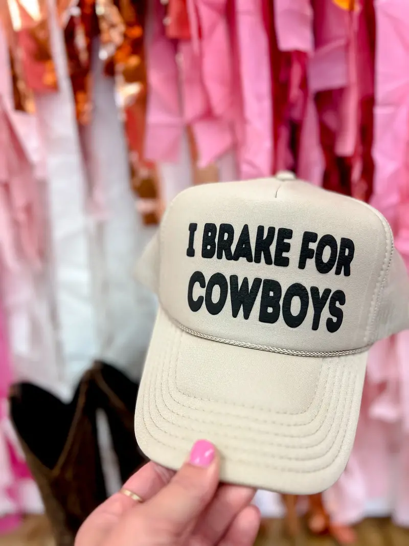 'I Brake For Cowboys' Western Trucker Hat 1