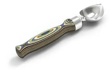 Island Bamboo Peacock Ice Cream Scoop – 8.25" Stainless Steel Scoop With Bamboo Handle 1