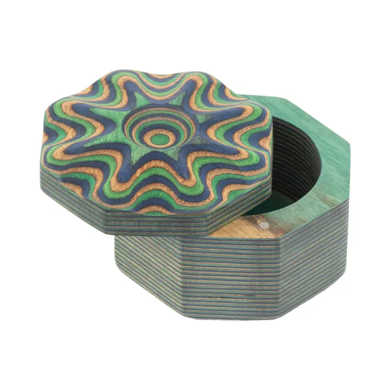 Island Bamboo Peacock Salt Cellar – 3.5" X 2" Hand-Turned Bamboo Dish 1