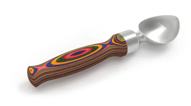 Island Bamboo Rainbow Ice Cream Scoop – 8.25" Ergonomic Stainless Steel Scoop 1