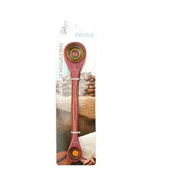 Island Bamboo Rainbow Pakka Double Measuring Spoon – 9" Carded Kitchen Tool 1
