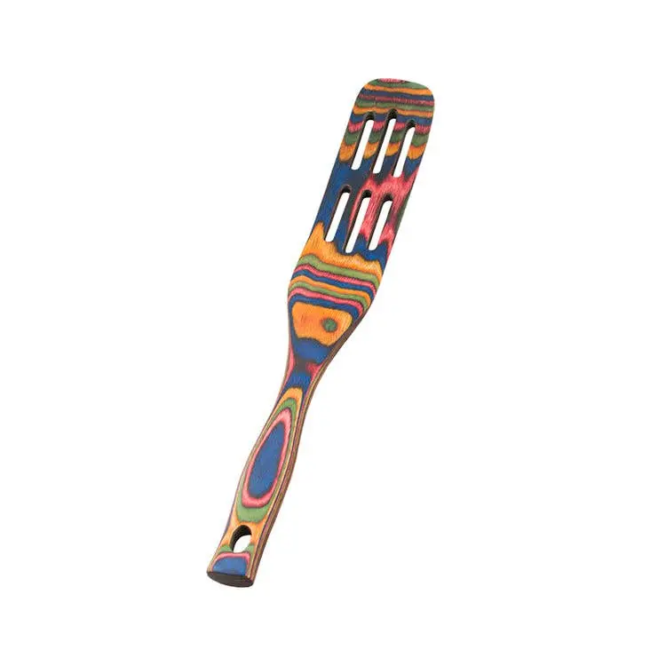 Island Bamboo Rainbow Pakka Slotted Spurtle – 13" Traditional Scottish-Inspired Stirring Tool 1