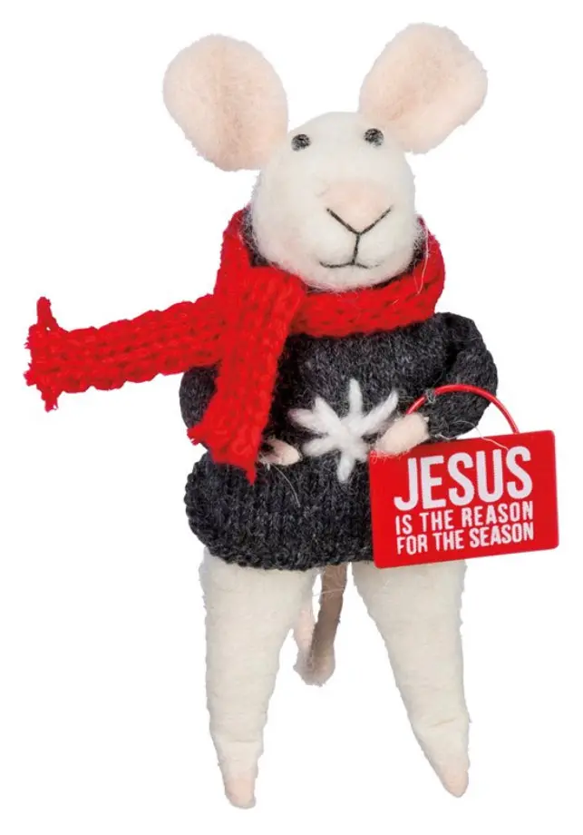 Jesus Is The Reason Mouse Figurine – Christian-Themed Critter By Primitives By Kathy 1