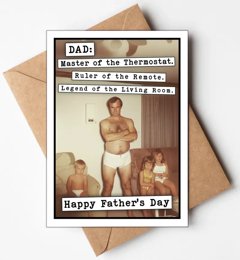 Katie Doodle Thermostat Father’S Day Card – Witty Temperature-Themed Greeting 1