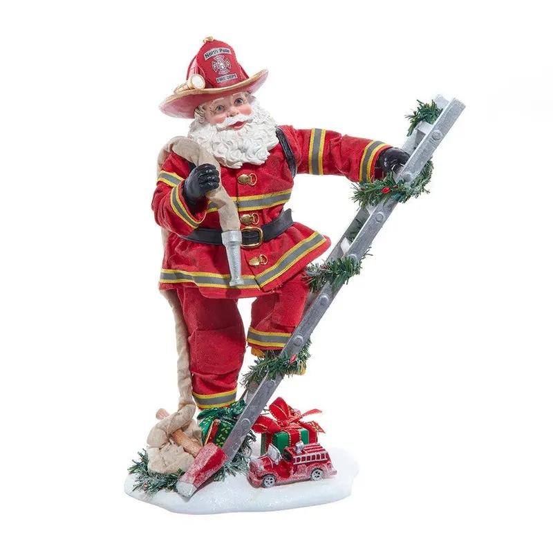 Kurt S. Adler Fabriché Fireman Santa With Ladder Ornament – 11.5 Inches 1