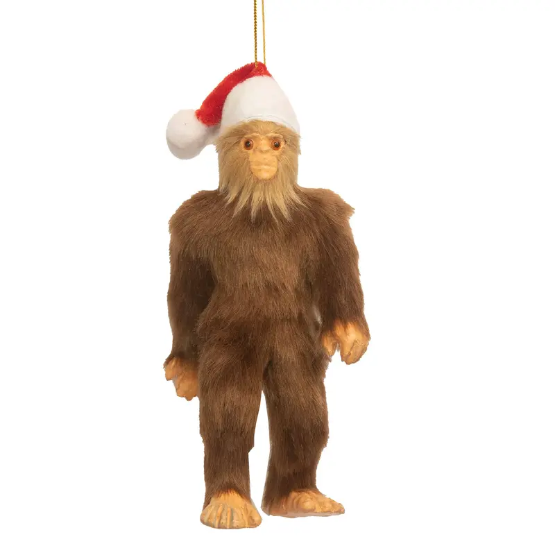 Kurt S. Adler Furry Bigfoot Ornament With Santa Hat (5.5 Inches) 1