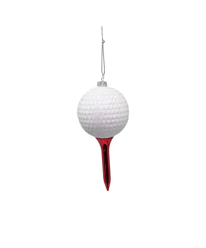 Kurt S. Adler Golf Ball Ornament With Tee – 5.2-Inch Plastic Holiday Decor 1