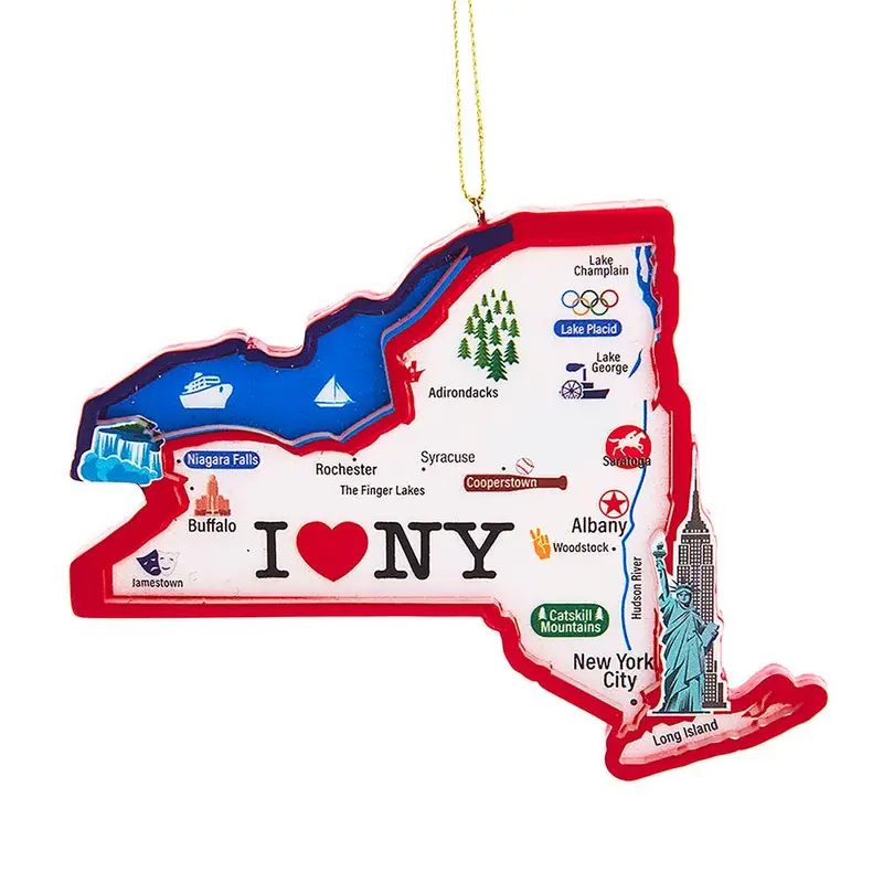 Kurt S. Adler I Love Ny Resin Map Ornament – 3.75 Inches 1