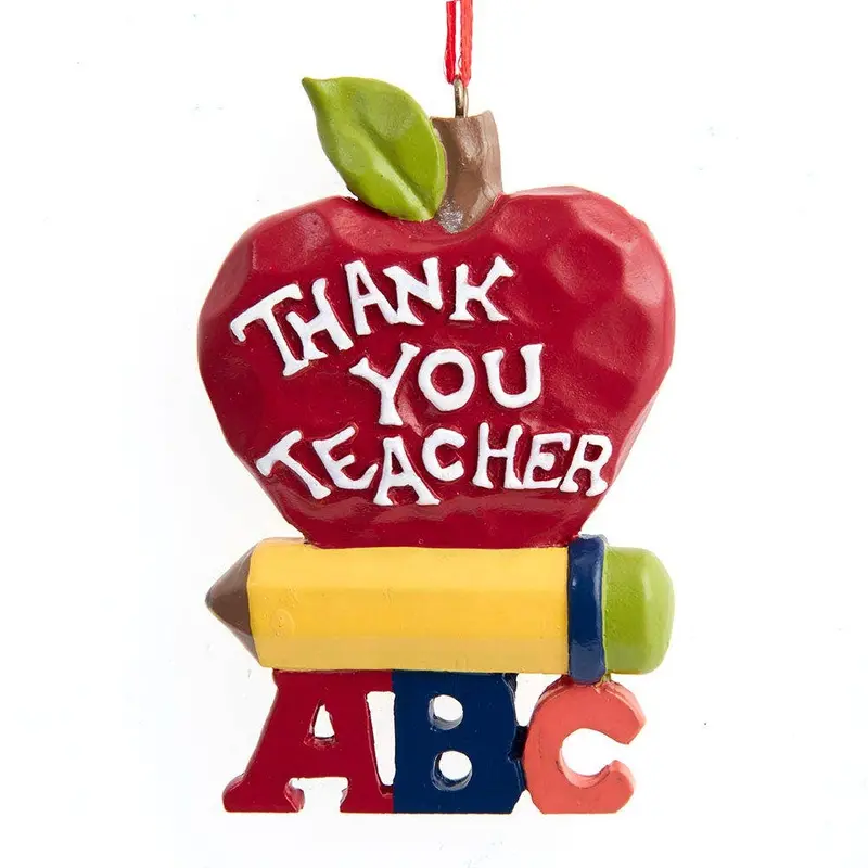 Kurt S. Adler Personalizable 'Thank You Teacher' Apple Ornament 1