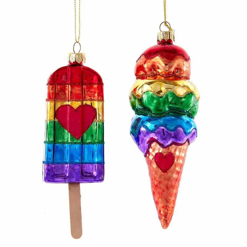 Kurt S. Adler Pride-Themed Ice Cream & Popsicle Ornaments Set 1