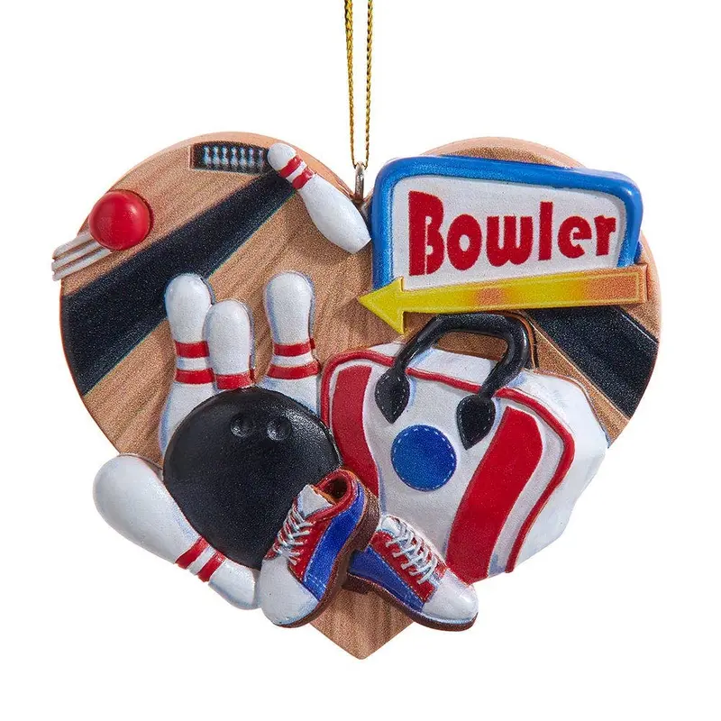 Kurt S. Adler Resin Bowling Ball Ornament – Heart-Shaped, 3" 1