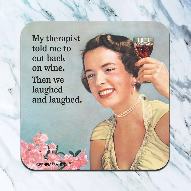 Light-Hearted 'Cut Back On Wine' Motivational Coaster 1
