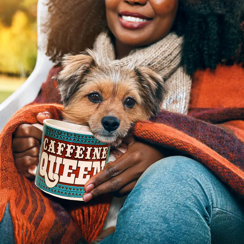 Lucky Jack Ceramic Mug – 'Caffeine Queen' Motif 1