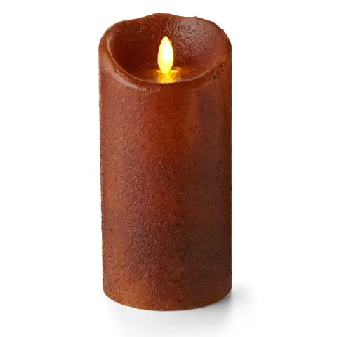 Luminara 3.5" × 7" Unscented Country Yam Pillar Candle 1